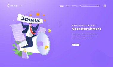 İniş sayfası konsepti illüstrasyonunda bize katılmak üzere açık eleman alımı