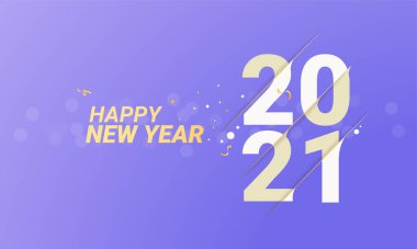 Yeni yıl kutlamaları ya da kapak takvimi sayfası için dilimleme efektiyle 2021 numara