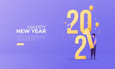 Bir adam 2021 sayılarını kapak takvimi sayfası için derledi.