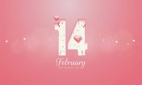 February Celebrate Happy Valentine Day Greeting Concept — Stock Vector