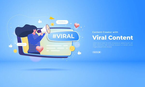 Женщина говорит о вирусной теме в социальных сетях