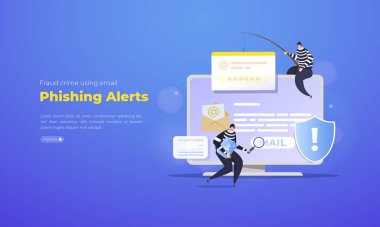E- posta phishing illüstrasyon kavramını uyarır
