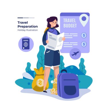 Seyahat günü illüstrasyonuna hazırlanılıyor 