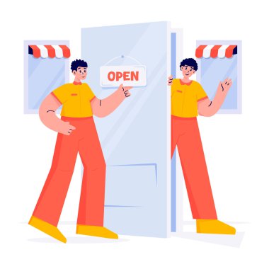 Announcing Welcome Customer Vector Illustration