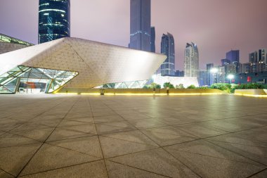 Modern binalar gece Guangzhou