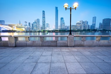 Guangzhou cityscape from the promenade clipart