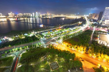 Wuhan Çin'de kuş görünümü
