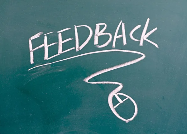 Feedback word and mouse symbol — Stock Photo, Image