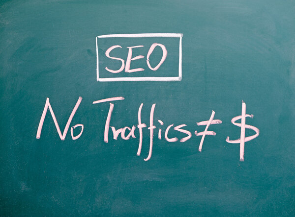 Seo concept on blackboard