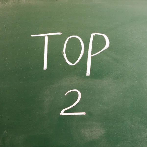 Word top 2 on blackboard — Stock Photo, Image