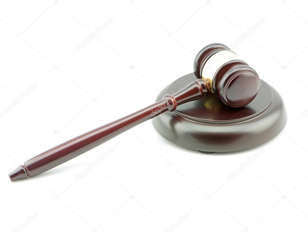 Wooden judge gavel