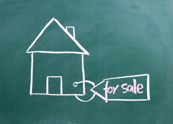 Home for sale written on blackboard — Stock Photo, Image