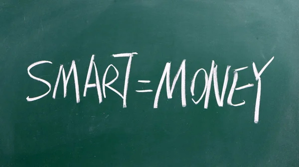 Smart and money concept written on blackboard — Stock Photo, Image