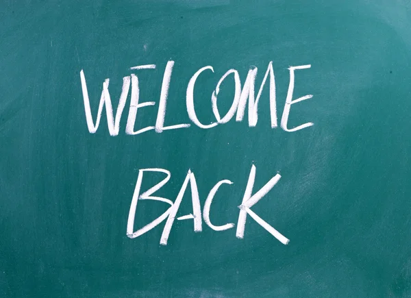 Welcome Back written on a blackboard — Stock Photo, Image