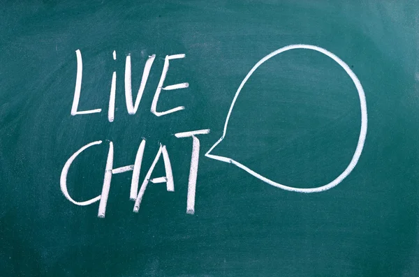 The words Live Chat on a blackboard — Stock Photo, Image