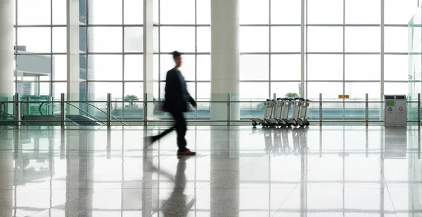 Human silhouette at morden office building — Stock Photo, Image