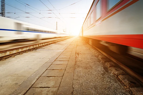 Fast moving trains — Stock Photo, Image