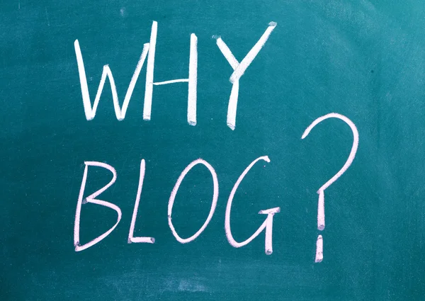 Why Blog sign on blackboard — Stock Photo, Image