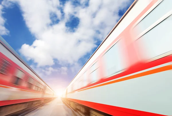 Trenes en movimiento rápido — Foto de Stock