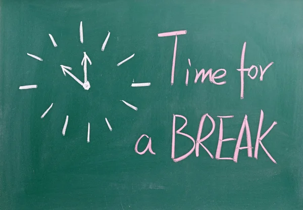Time for a break sign on blackboard — Stock Photo, Image