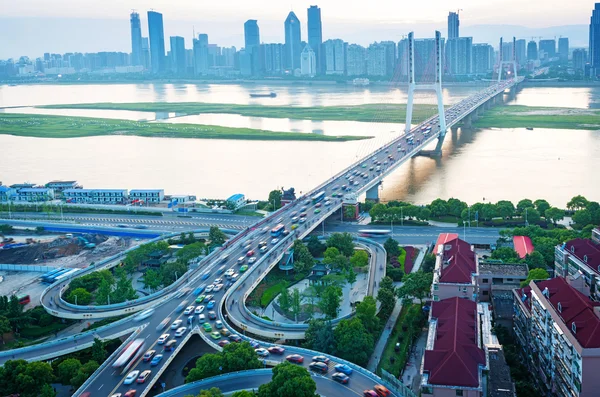 Shanghai elevated road junction and interchange overpass — Stock Photo, Image