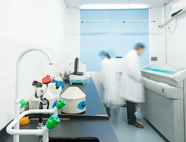 Pesquisadores que trabalham em laboratório de química — Fotografia de Stock