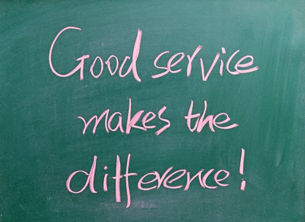 Good service makes the difference written on chalkboard