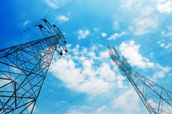 Metal High-voltage towers — Stock Photo, Image