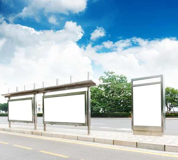 Autobusová zastávka billboard — Stock fotografie