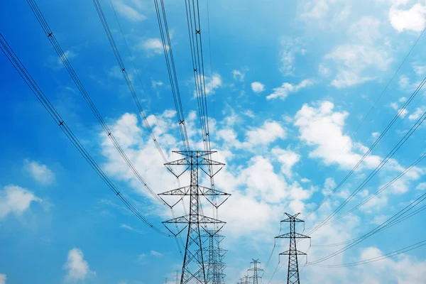 Metal High-voltage towers — Stock Photo, Image