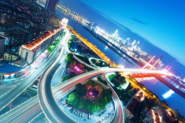 Puente de intercambio de Shanghai y carretera elevada —  Fotos de Stock