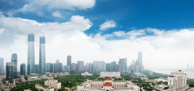 Shenzhen Çin şehrin havadan görünümü
