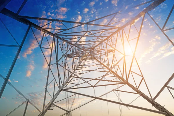 High-voltage tower on sky background — Stock Photo, Image