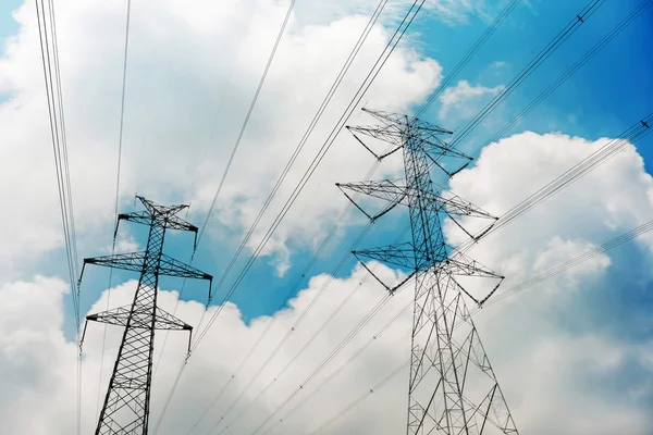 High-voltage tower on sky background — Stock Photo, Image