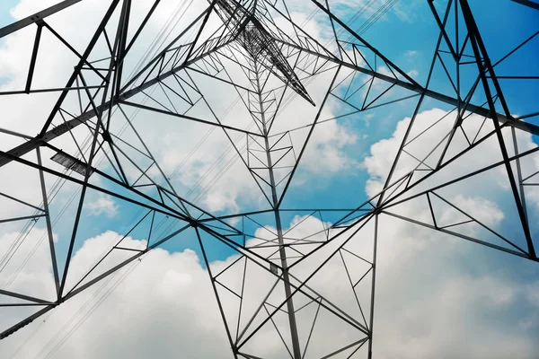 High-voltage tower on sky background — Stock Photo, Image