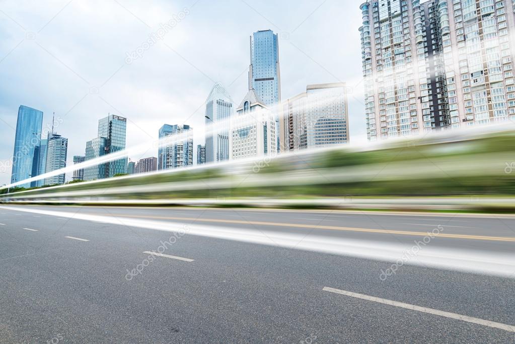 Clean road of city