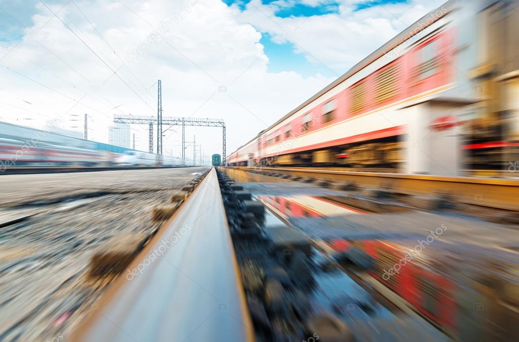 fast moving train 