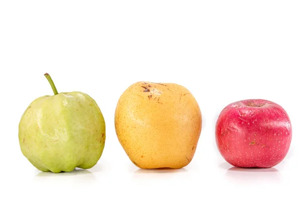 Alça Diferentes Frutas Bagas Isoladas Fundo Branco — Fotografia de Stock