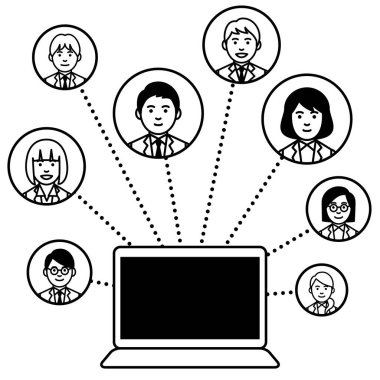 Bilgisayarlı bilgi teknolojisi ağı kavramı. Vektör illüstrasyonu.