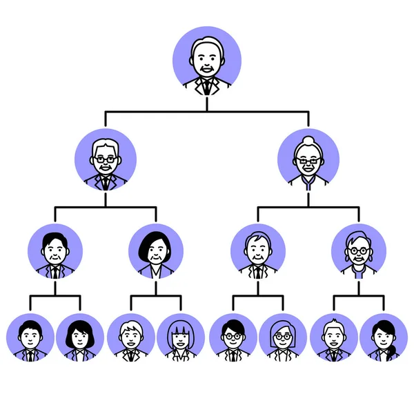 Örgüt Şeması Hiyerarşisi Vektör Illüstrasyonu — Stok Vektör
