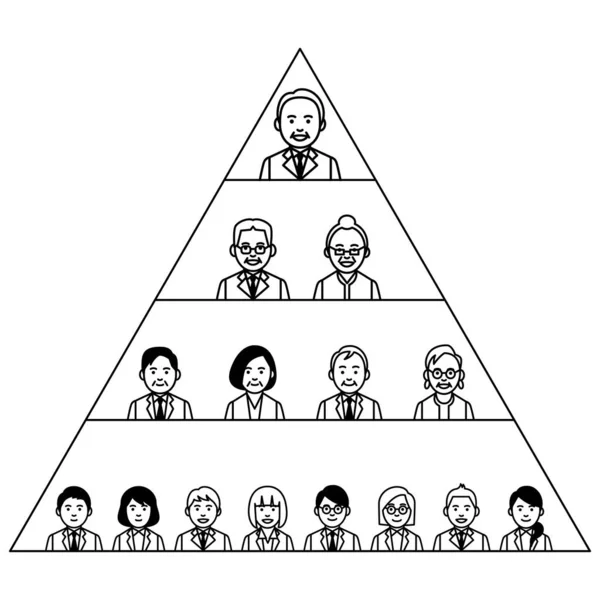 Hierarquia Organigrama Ilustração Vetorial — Vetor de Stock