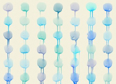 Kağıt dokusu arka planında soyut suluboya çizimi. Grafik tasarım elementleri. Mavi renge boyanmış..