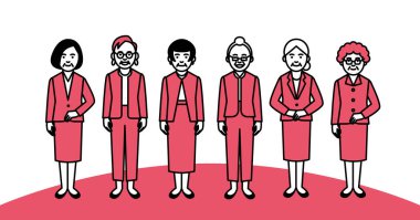 Beyaz arka planda bir grup iş adamı. Vektör illüstrasyonu.