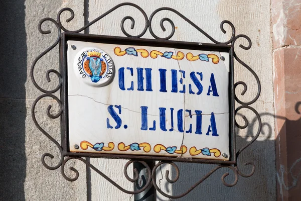 SignBoard iglesia de Santa Lucía — Foto de Stock