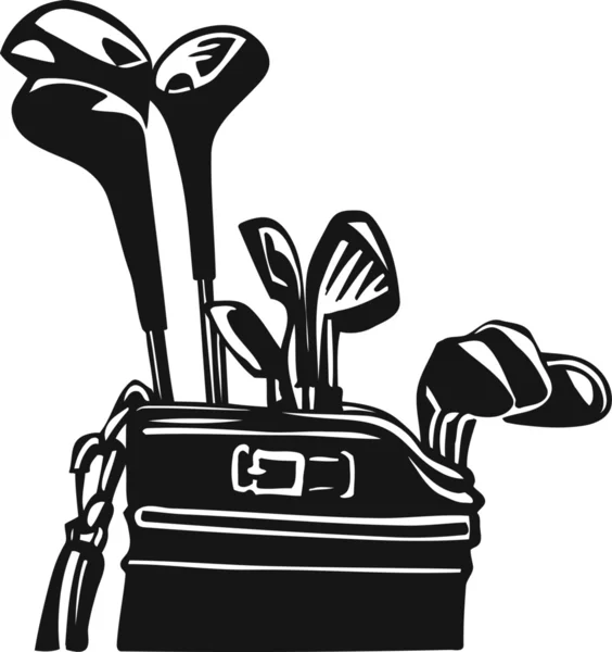 Golfclubs en tas — Stockvector