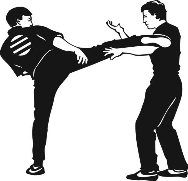 Patada de karate — Vector de stock