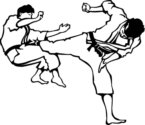 Karate kick — Stockvector