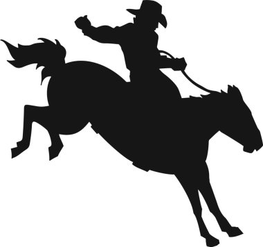 Rodeo Bronco and Rider clipart