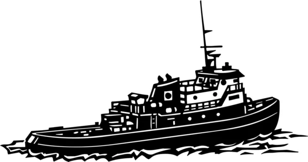 Barco remolcador — Vector de stock