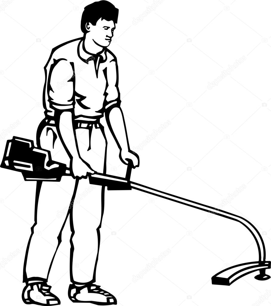 Grass Trimmer Operator — Stock Vector © AlliedComputerGraphics #52920513